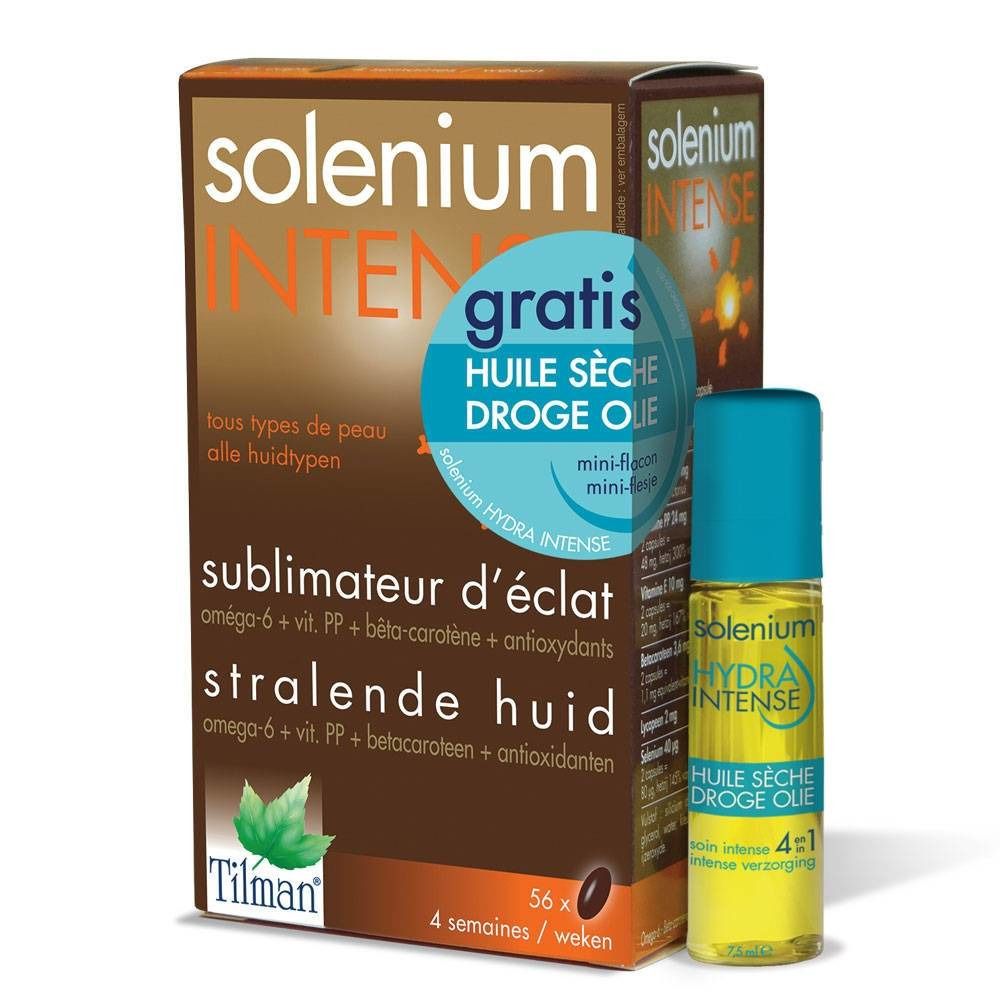 solenium INTENSE strahlende Haut + Anti Age + Hydra Intense Trockenöl GRATIS