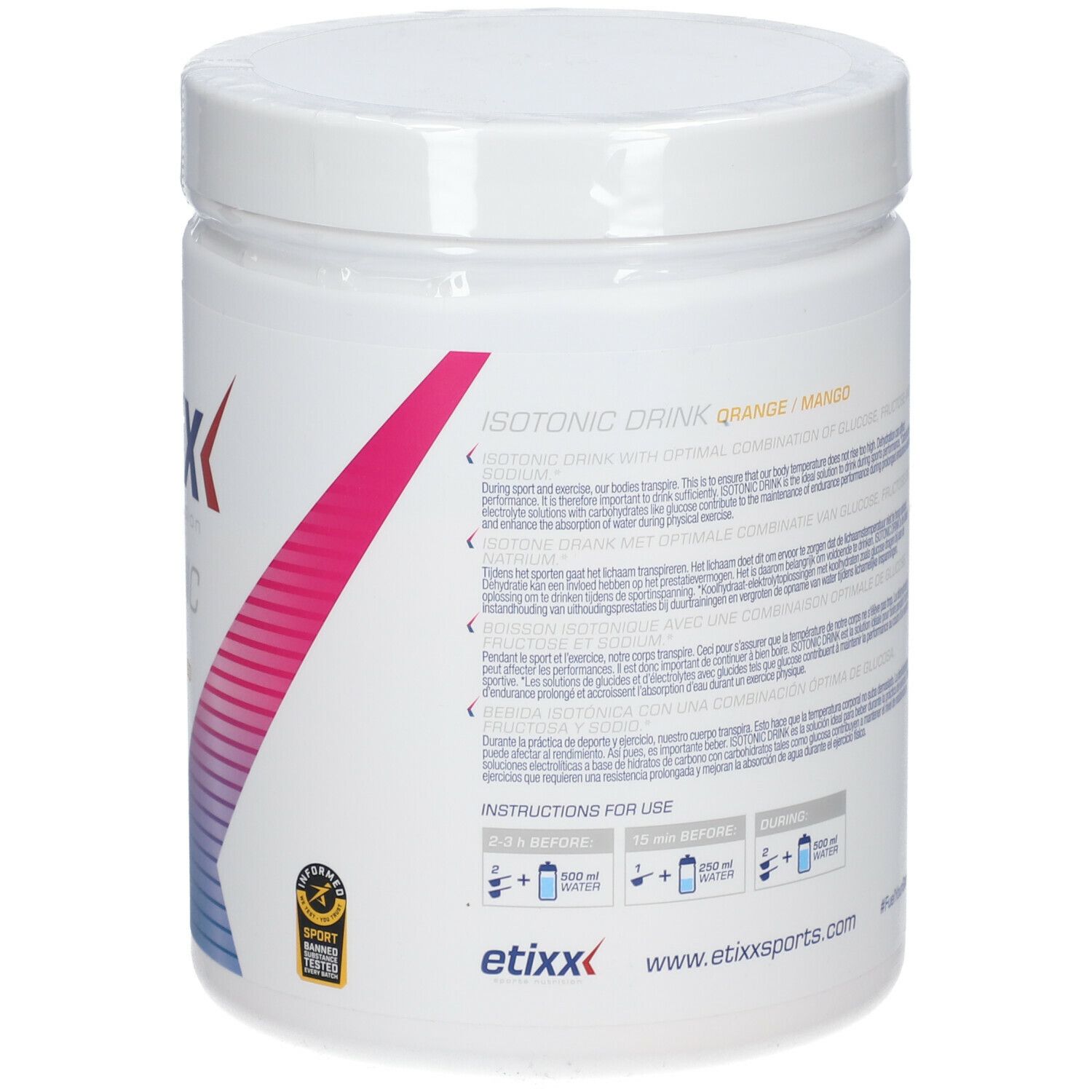 etixx ISOTONIC mit Orangen-Mango Geschmack