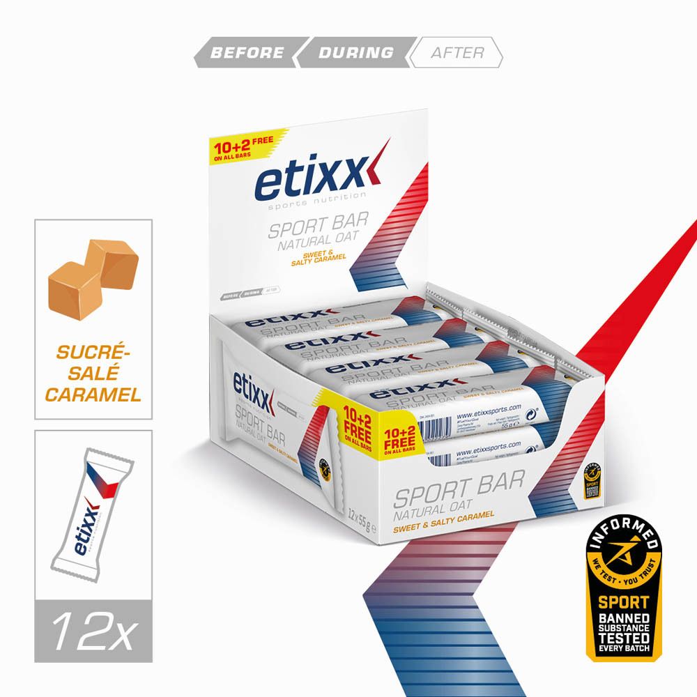 etixx Natural Oat Sport Bar goût caramel sucré & salé