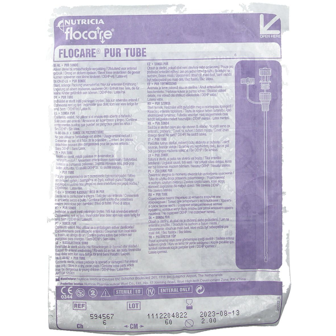 Flocare PURSOFT Sonde Ch8-60 cm