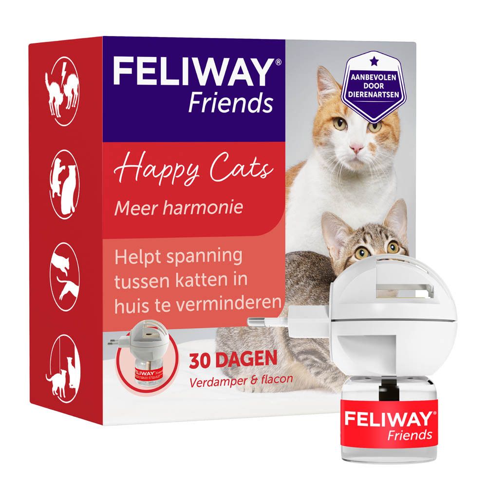 FELIWAY Friends Startset mit Verdampfer und Flakon. Verdampfer und Flakon sind sichtbar.
