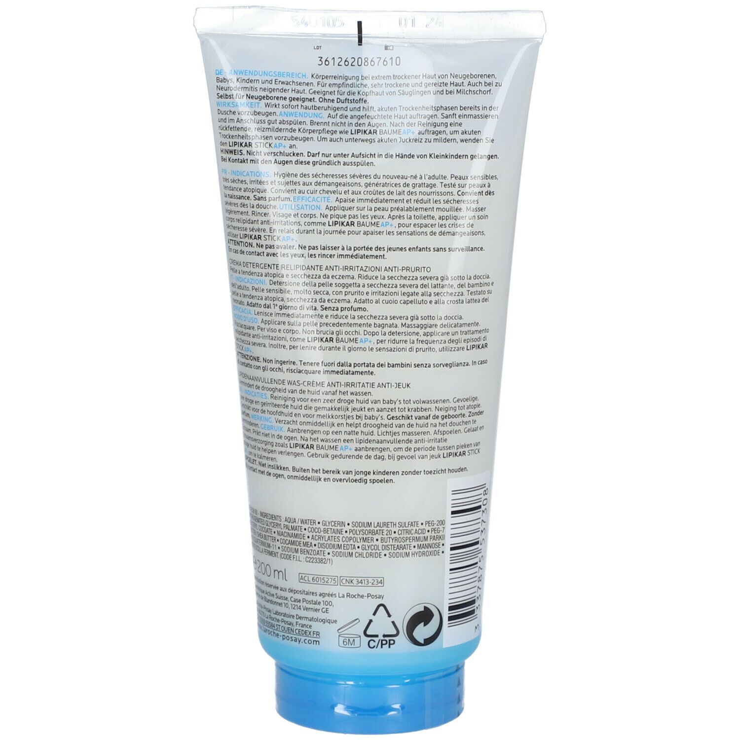 La Roche-Posay Lipikar Syndet AP+ Rückfettendes Reinigungs-Cremegel