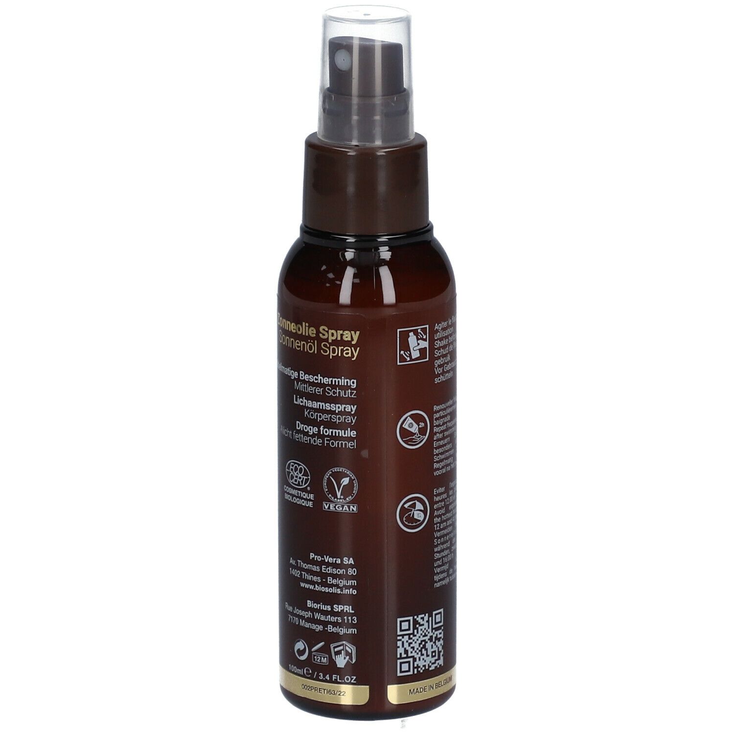 Biosolis® Huile Solaire Sublimante SPF20 Bio Spray