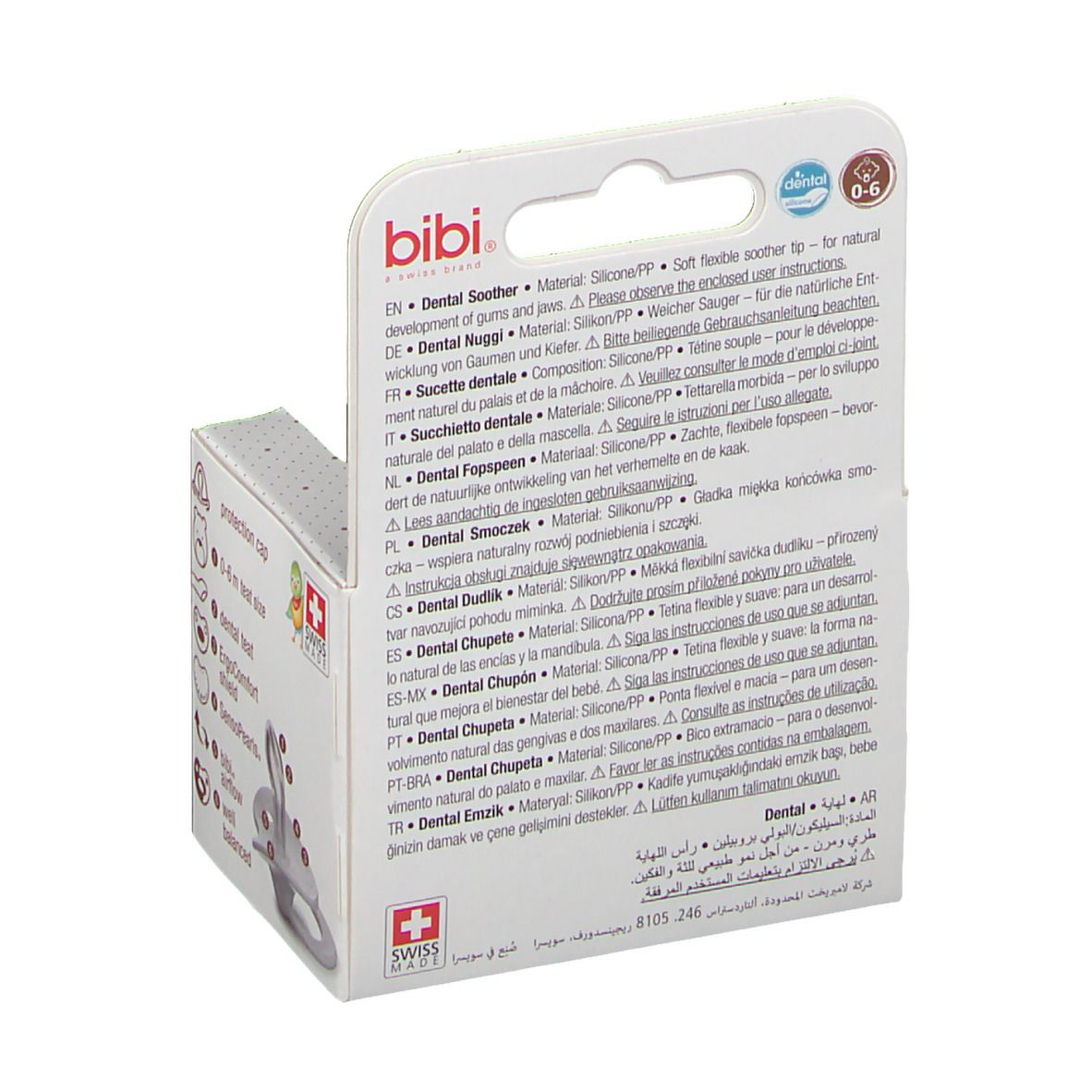 bibi® Happiness Sucette Dental noukie's 0 - 6 mois (Couleur non sélectionnable)