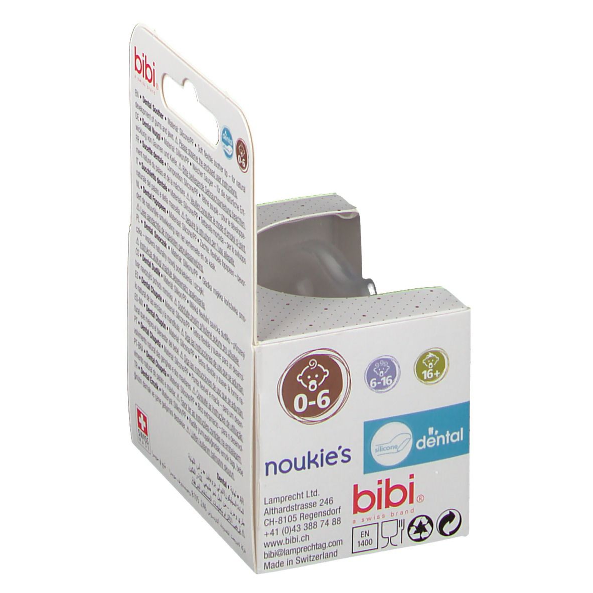 bibi® Happiness Sucette Dental noukie's 0 - 6 mois (Couleur non sélectionnable)