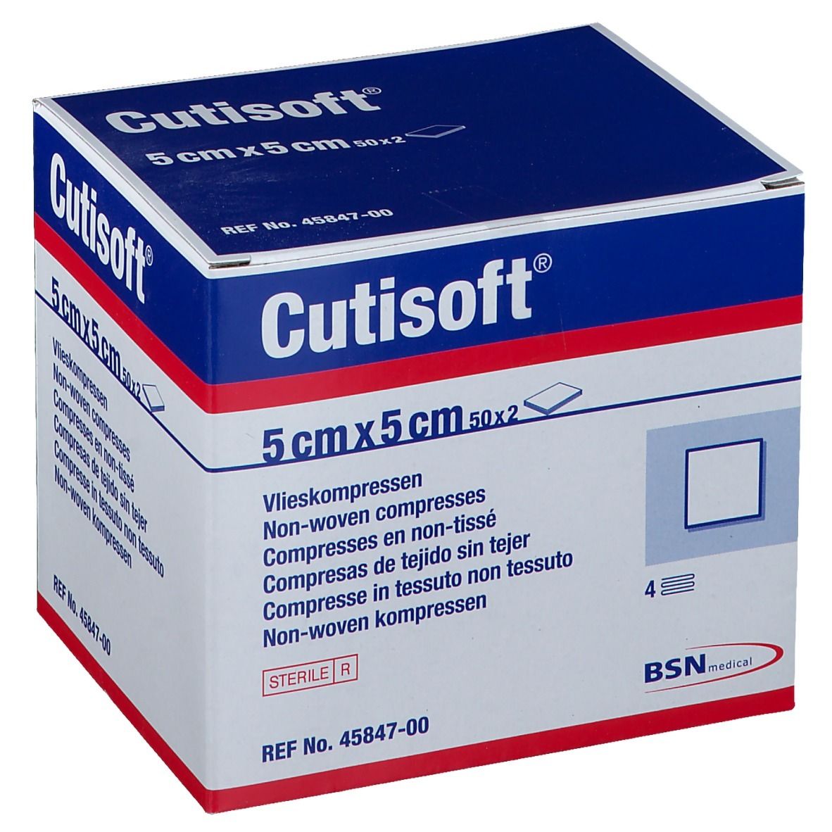 Cutisoft® Vliesstoffkompressen Steril 5 x 5 cm