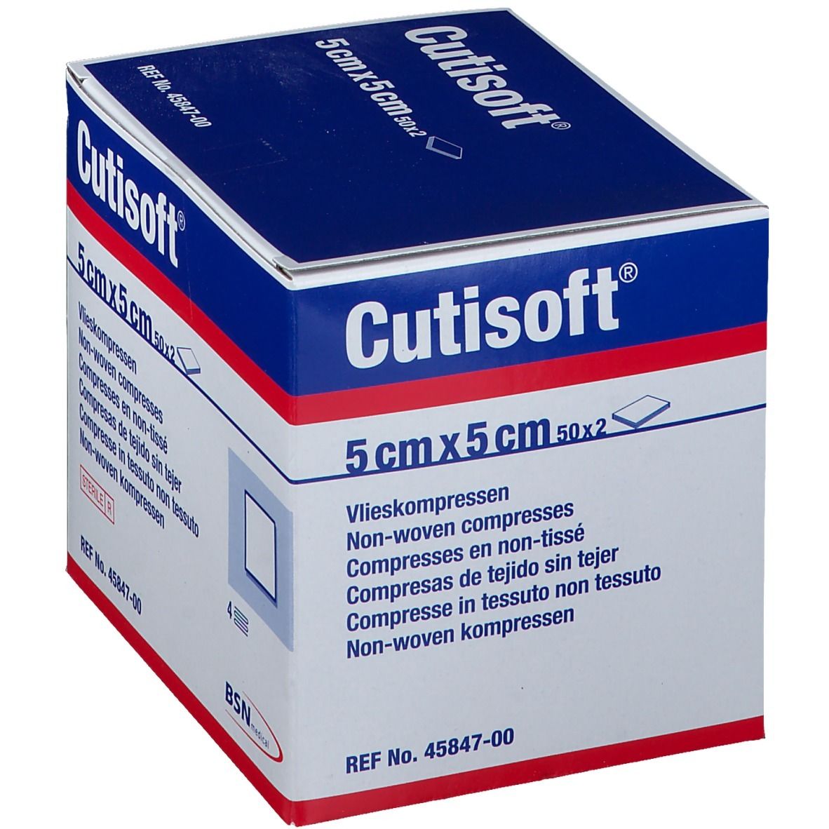 Cutisoft® Vliesstoffkompressen Steril 5 x 5 cm