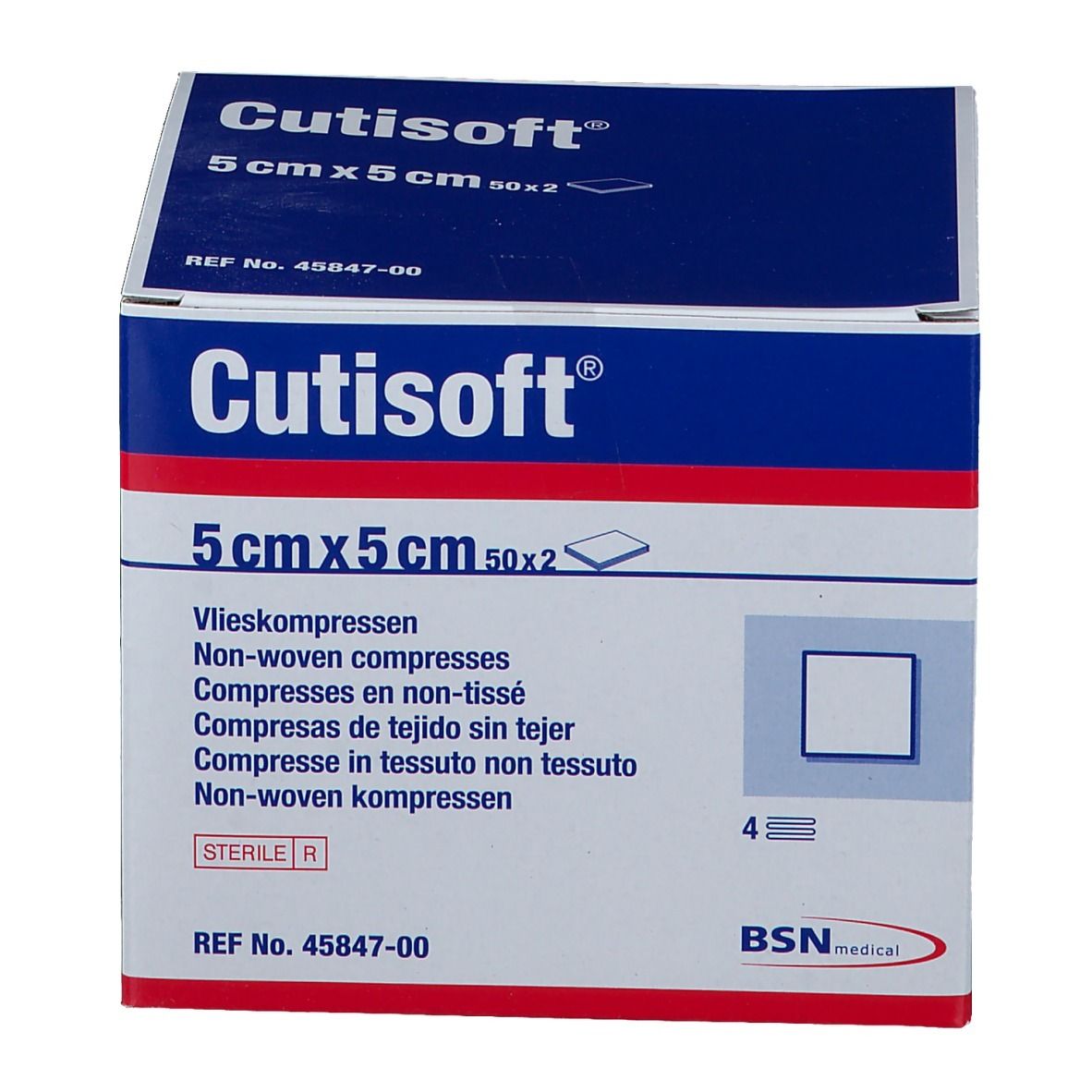 Cutisoft® Vliesstoffkompressen Steril 5 x 5 cm