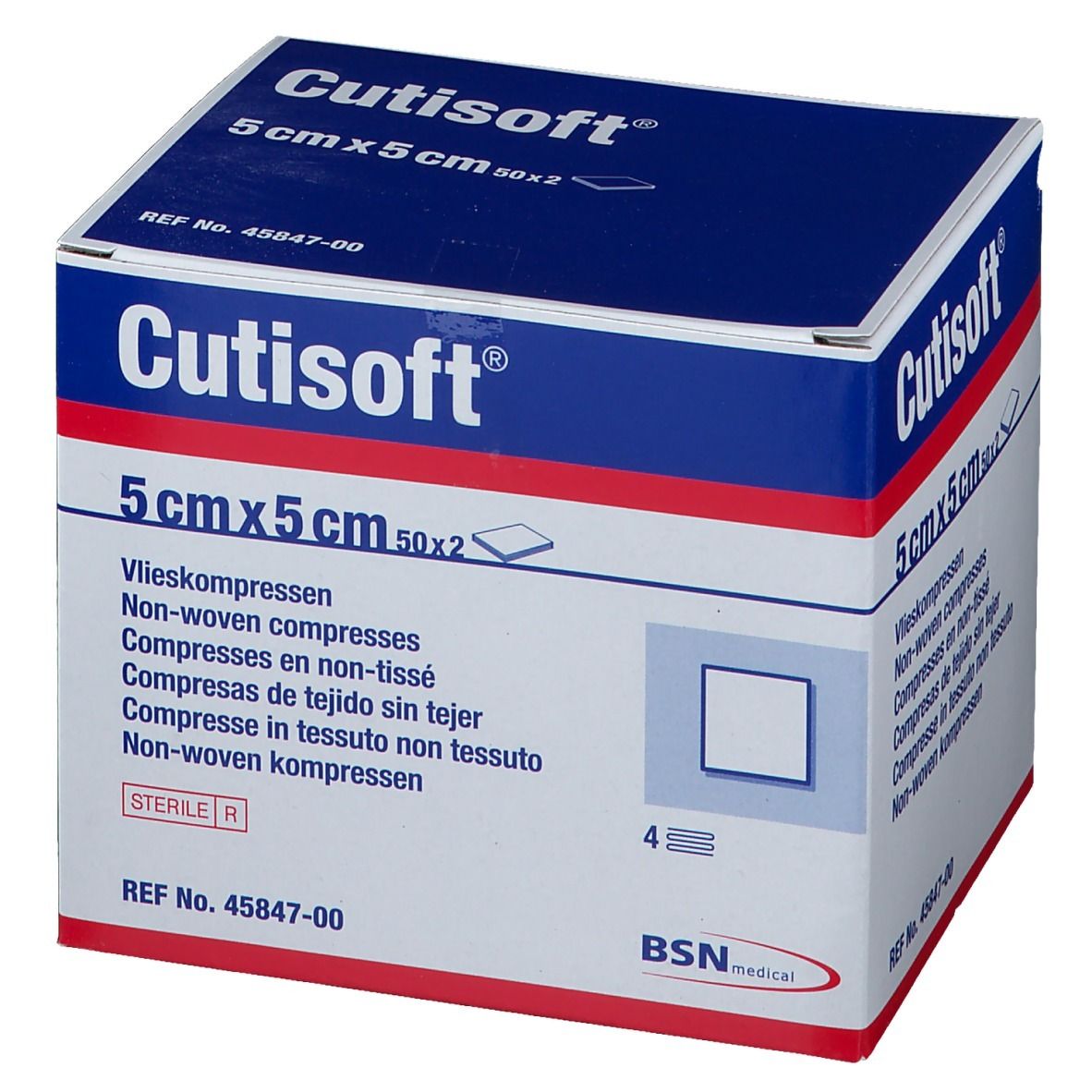 Cutisoft® Vliesstoffkompressen Steril 5 x 5 cm