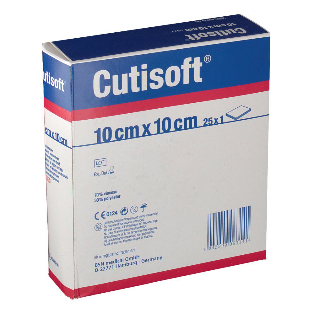 Cutisoft® Compresses en non-tissé Stériles 10 cm x 10 cm