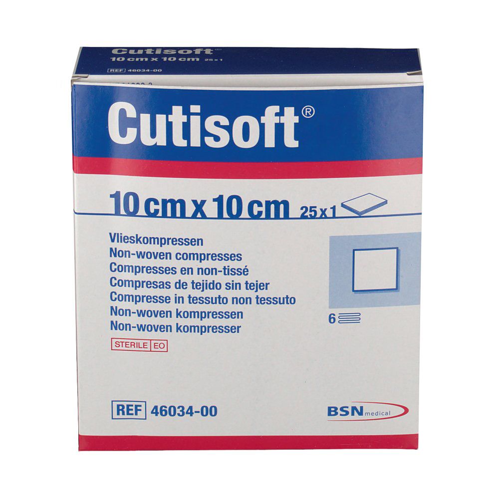 Cutisoft® Compresses en non-tissé Stériles 10 cm x 10 cm