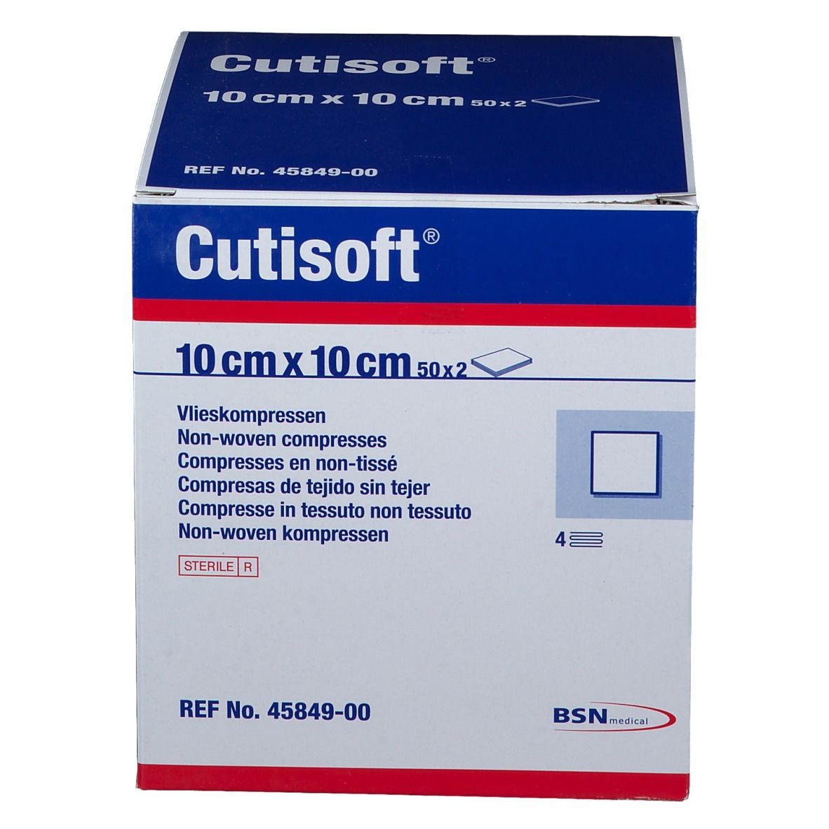 Cutisoft® Compresses en non-tissé Stériles 10 x 10 cm