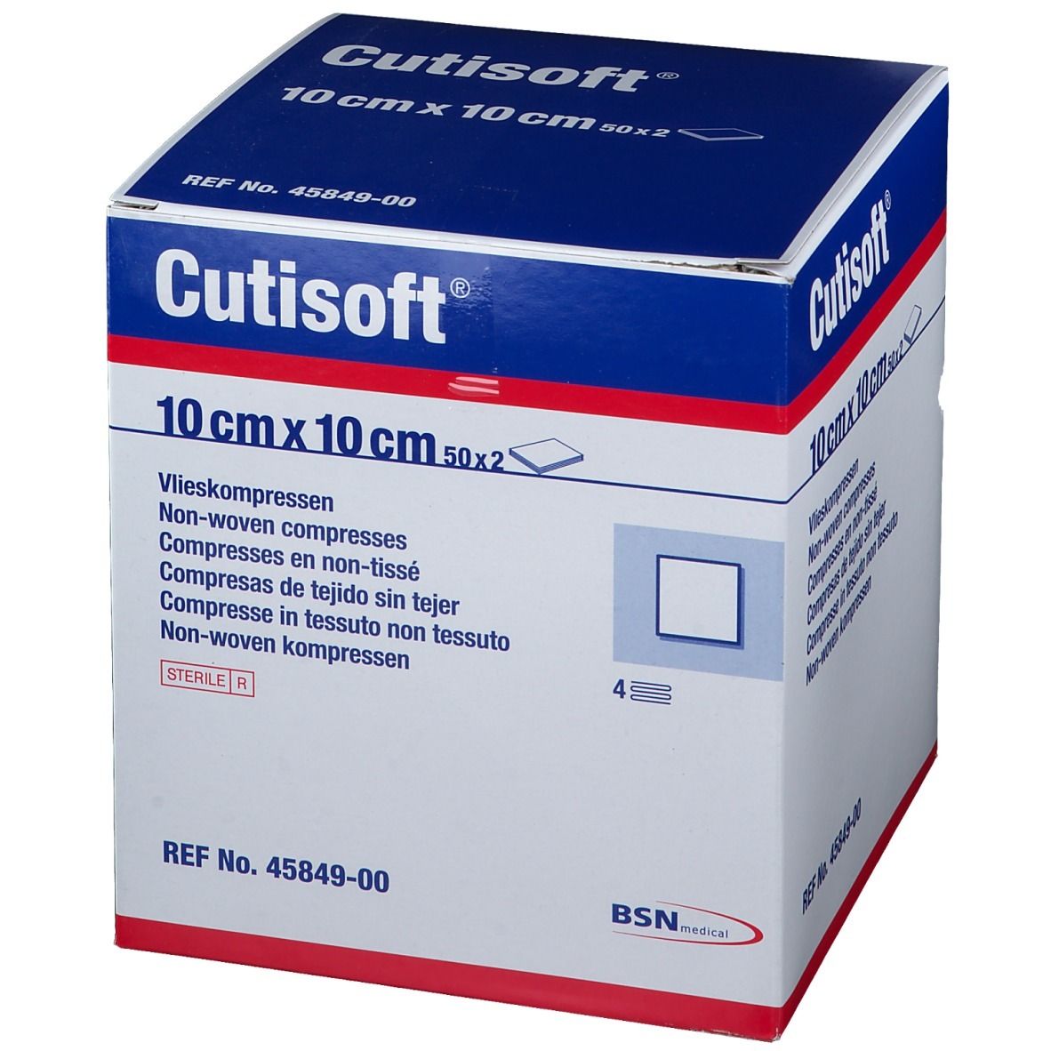 Cutisoft® Compresses en non-tissé Stériles 10 x 10 cm