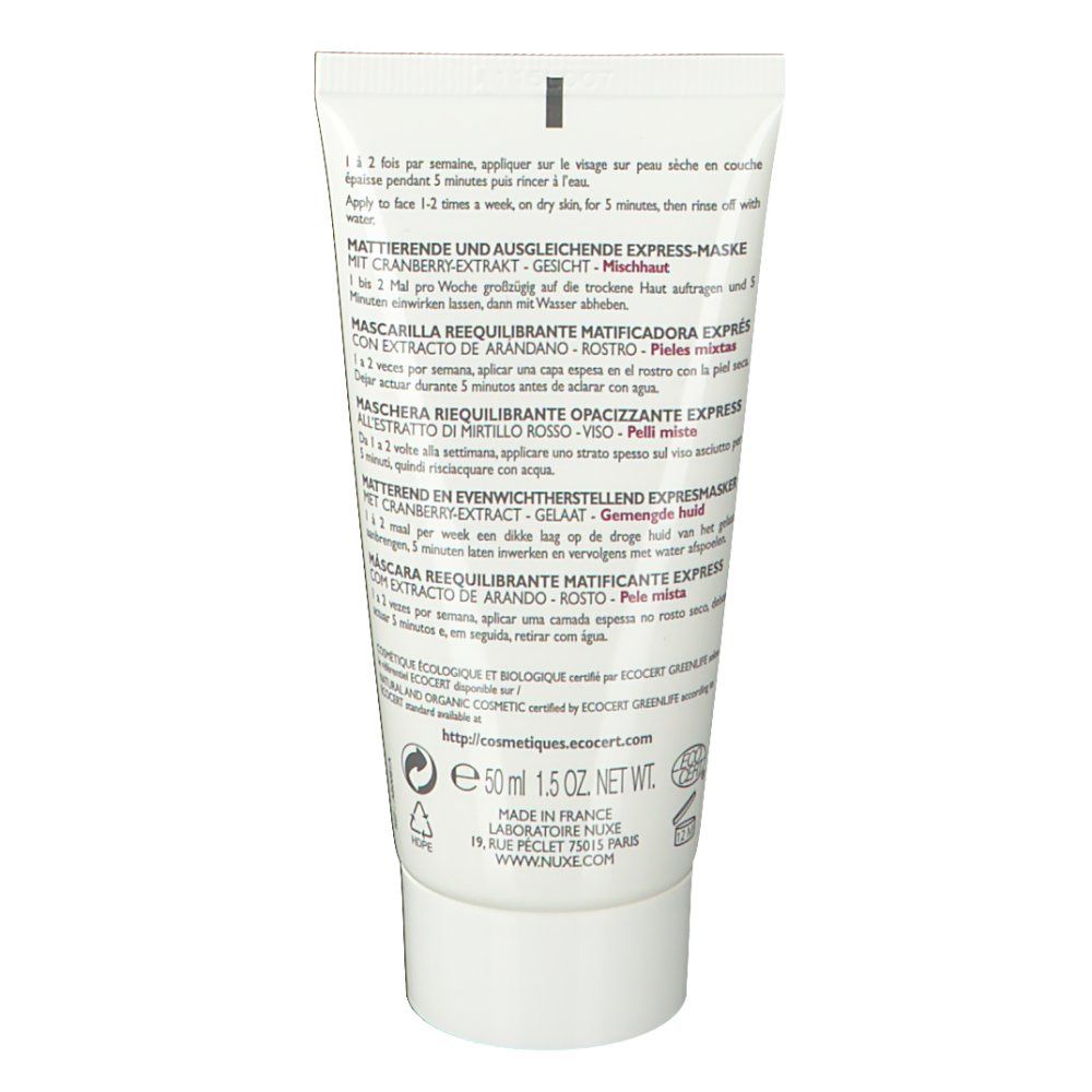 Nuxe Bio Beauté® Express Mattierungsmaske mit ausgleichender Wirkung