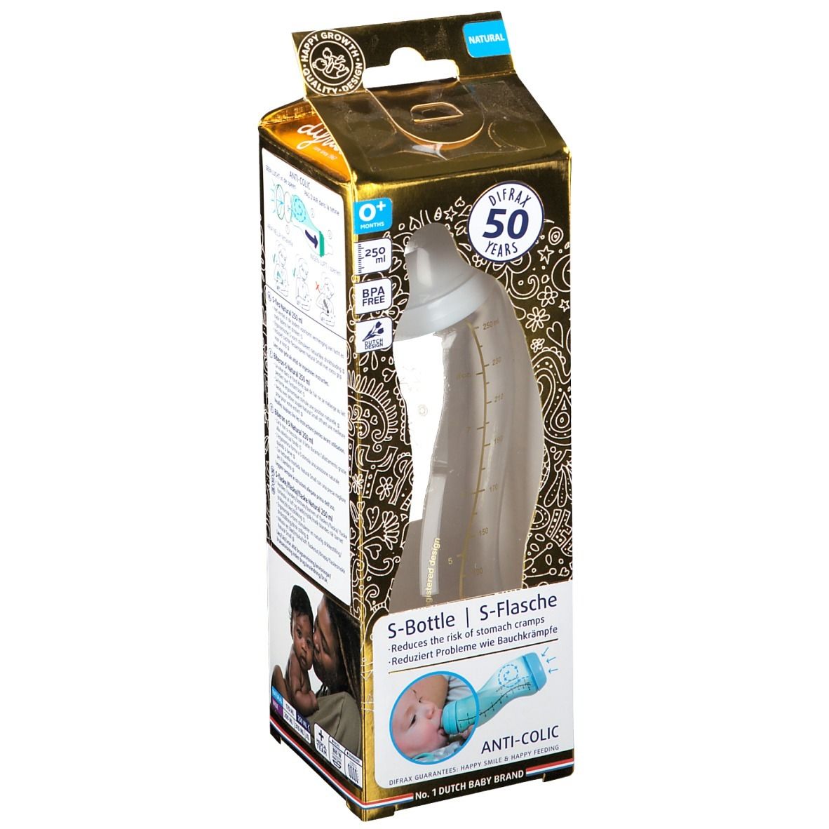 Dufrax® Biberon S Natural 250 ml - d'Or