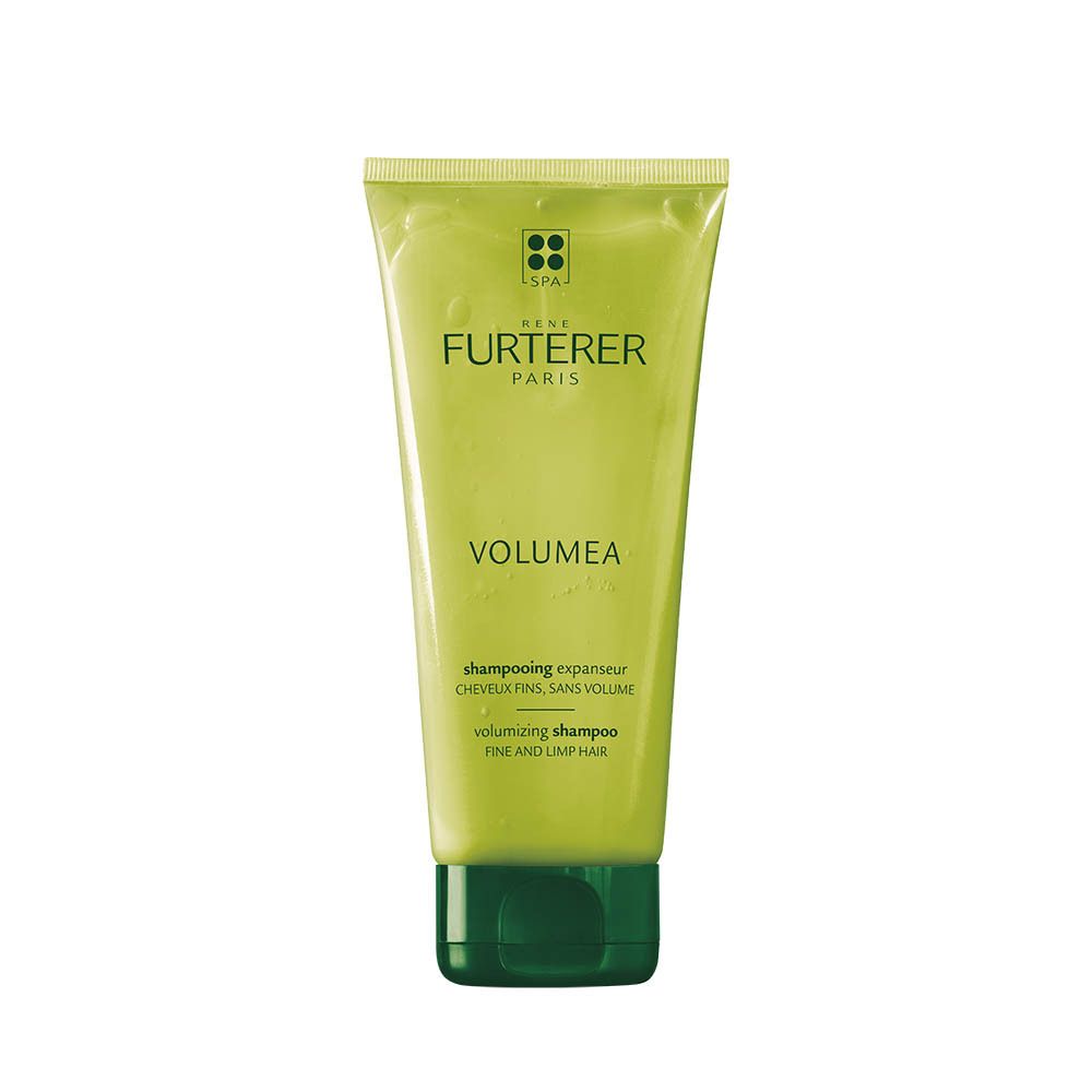 Grüne Tube mit grünem Deckel, Rene Furterer Paris Volumea.