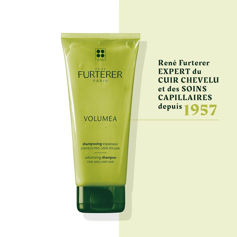 Grüne Tube René Furterer Volumέα Volumizing Shampoo für feines Haar.