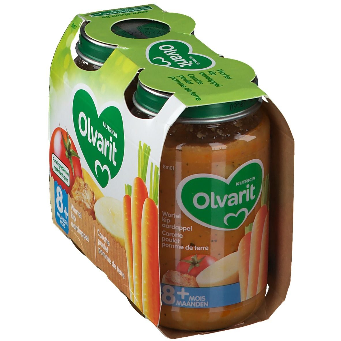 Olvarit | Petit Pot | Repas Bébé Dès 8 Mois | Carotte Poulet Pommes De Terre