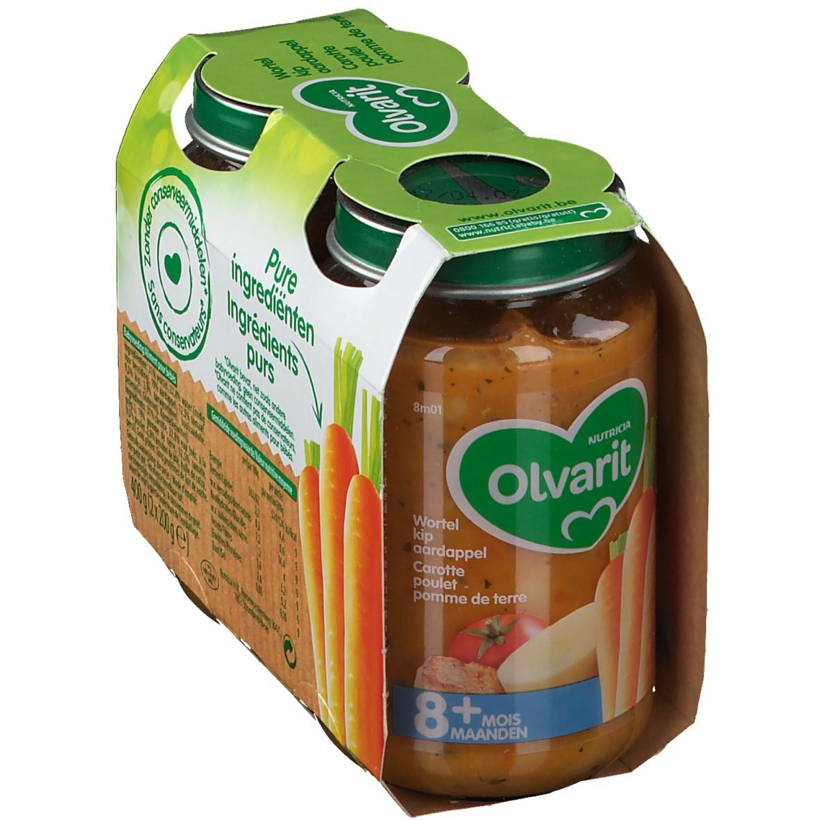 Olvarit | Petit Pot | Repas Bébé Dès 8 Mois | Carotte Poulet Pommes De Terre