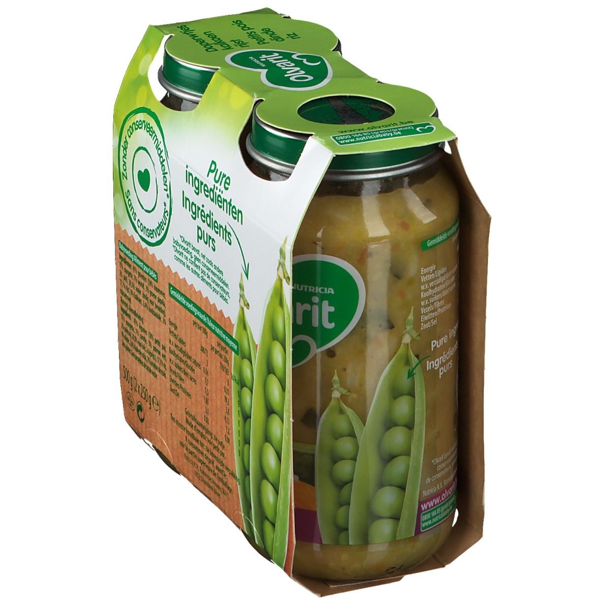 Olvarit Petits pois Dinde Riz 18+ mois