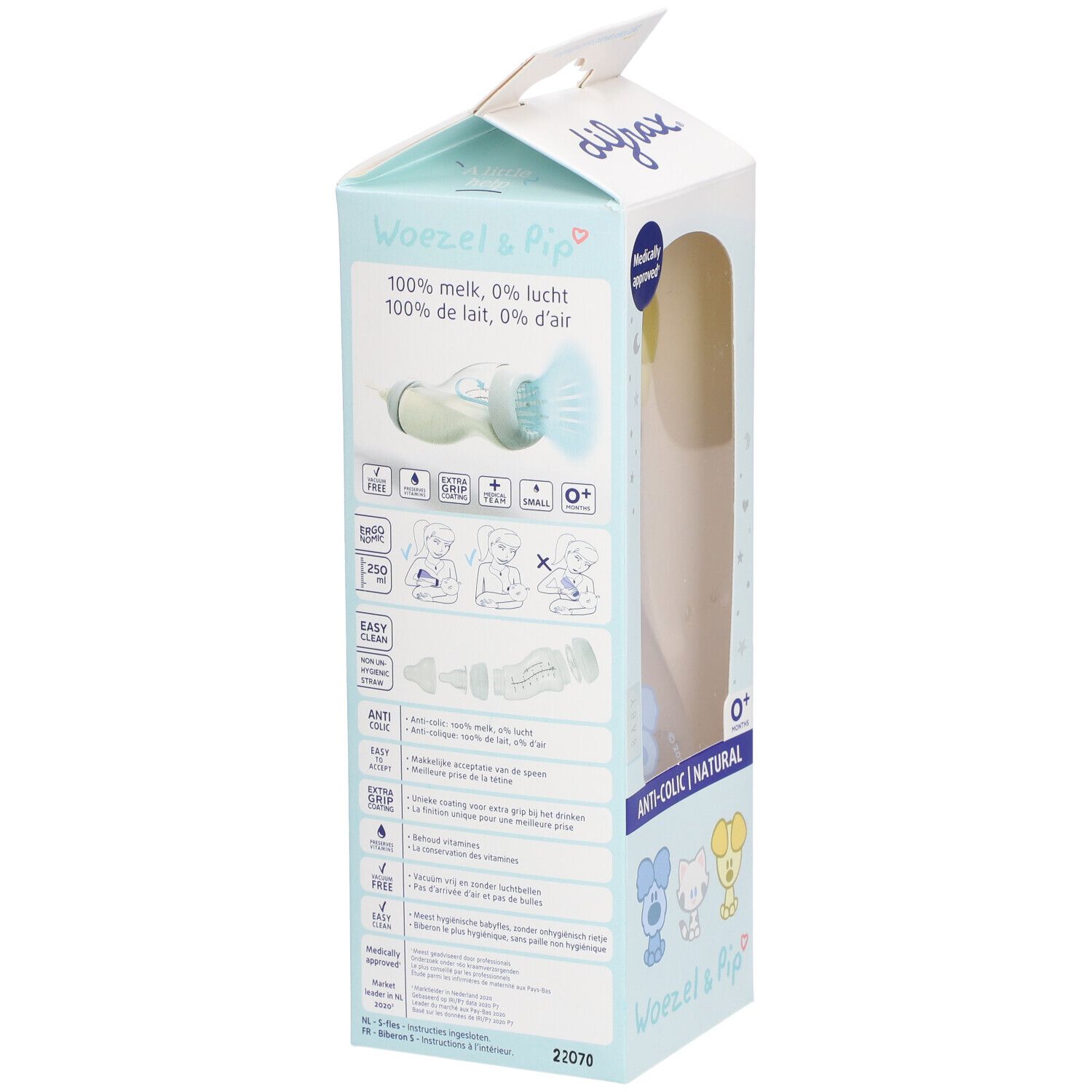 difrax® Flasche S Anti-Kolik Natural