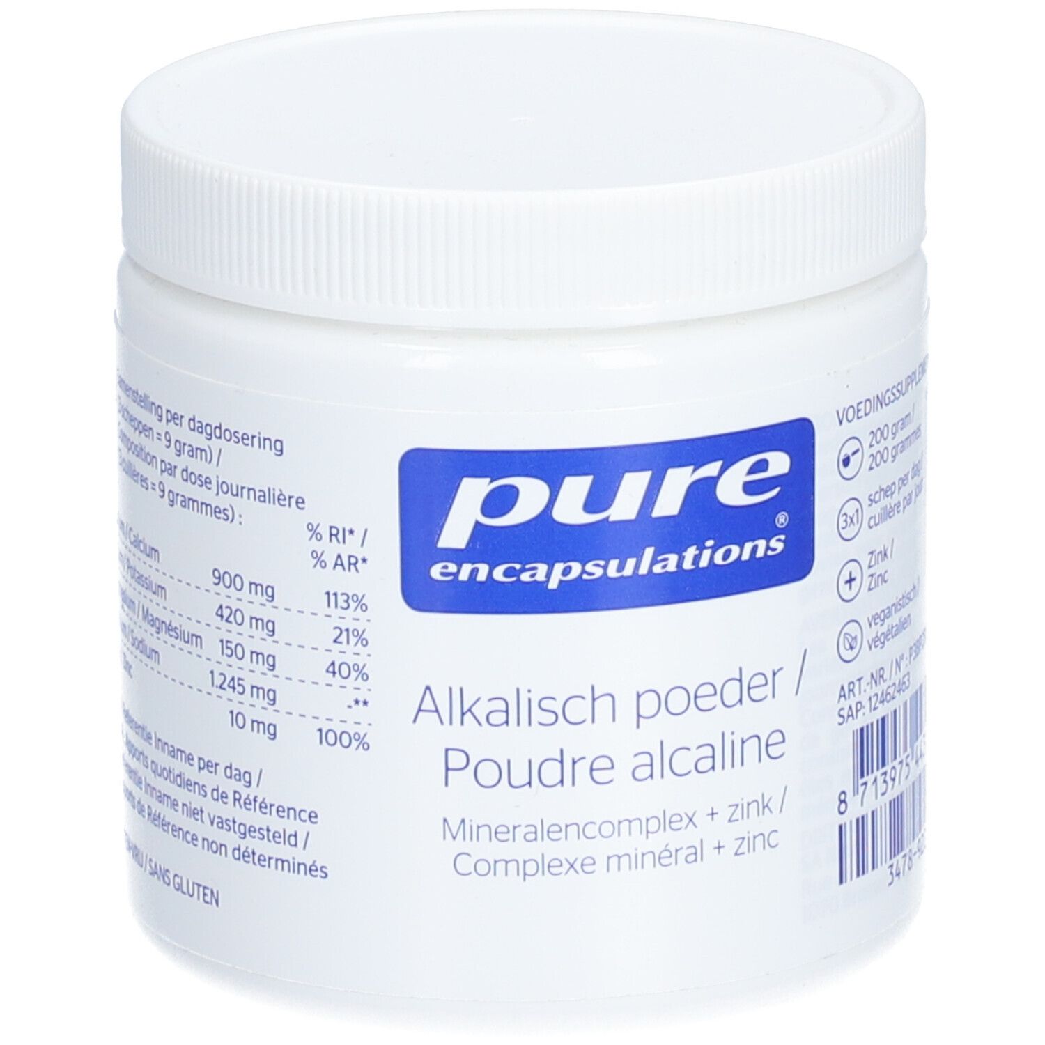 Pure Encapsulations Poudre Alcaline Pure 365