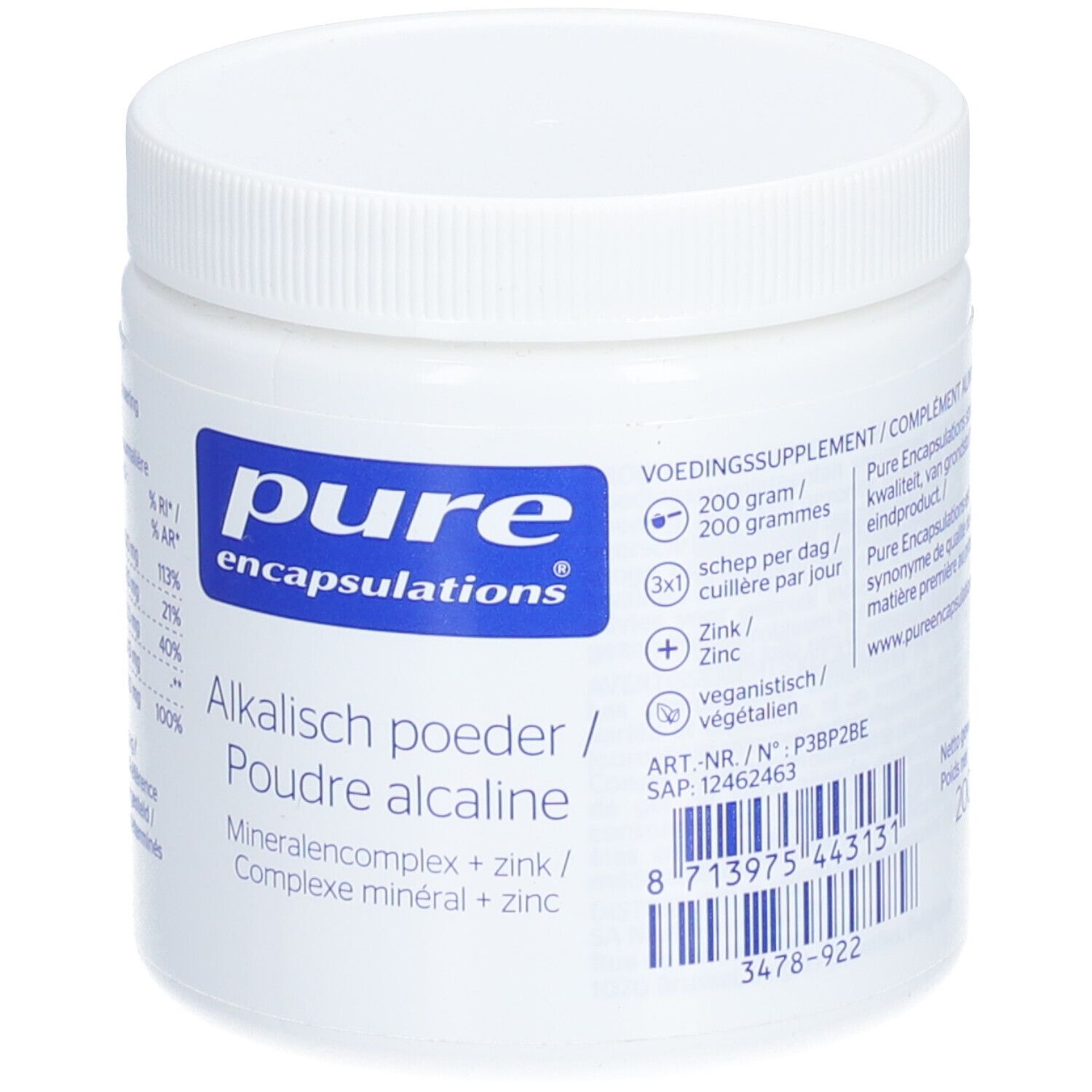 Pure Encapsulations Poudre Alcaline Pure 365