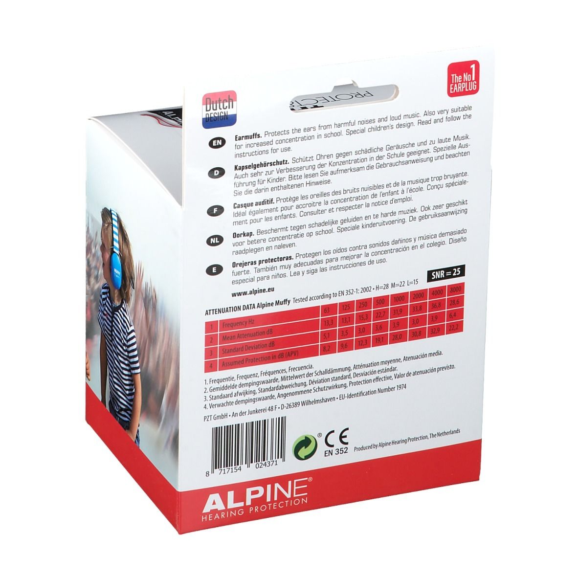 ALPINE® MUFFY Maximun Protection Kapselgehörschutz Kids schwarz-weiss