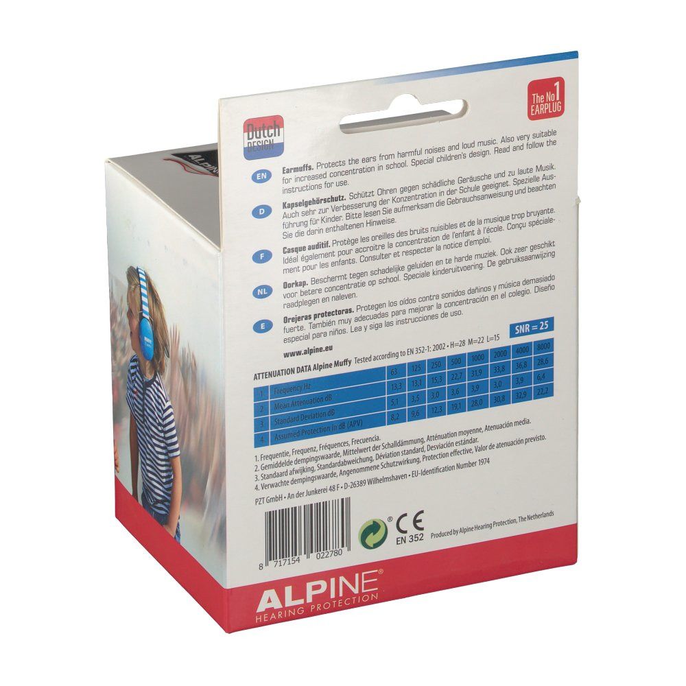 ALPINE® MUFFY Maximun Protection Kapselgehörschutz Kids blau