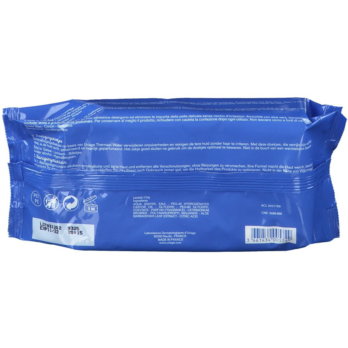 Uriage Bébé 1ères lingettes nettoyantes