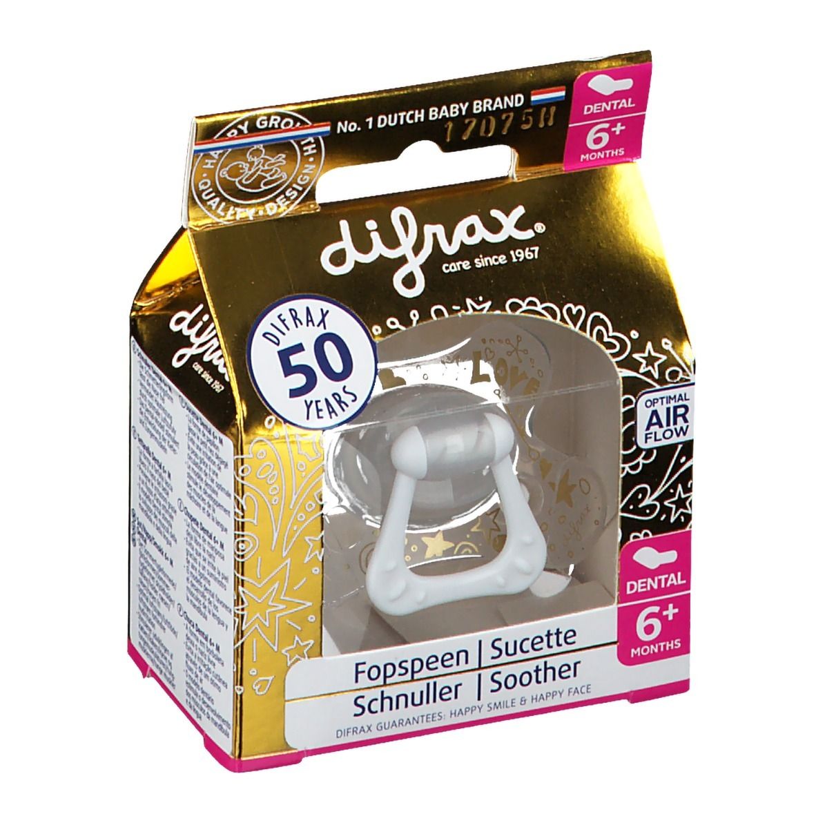  Difrax® Sucette Dental 6+ mois d'Or