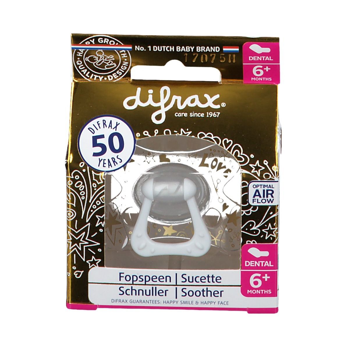  Difrax® Sucette Dental 6+ mois d'Or