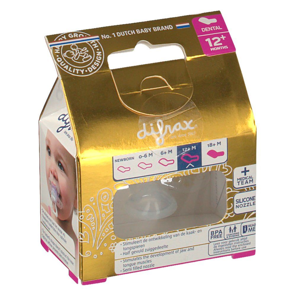 difrax® Schnuller - Dental - Gold +12 Monate