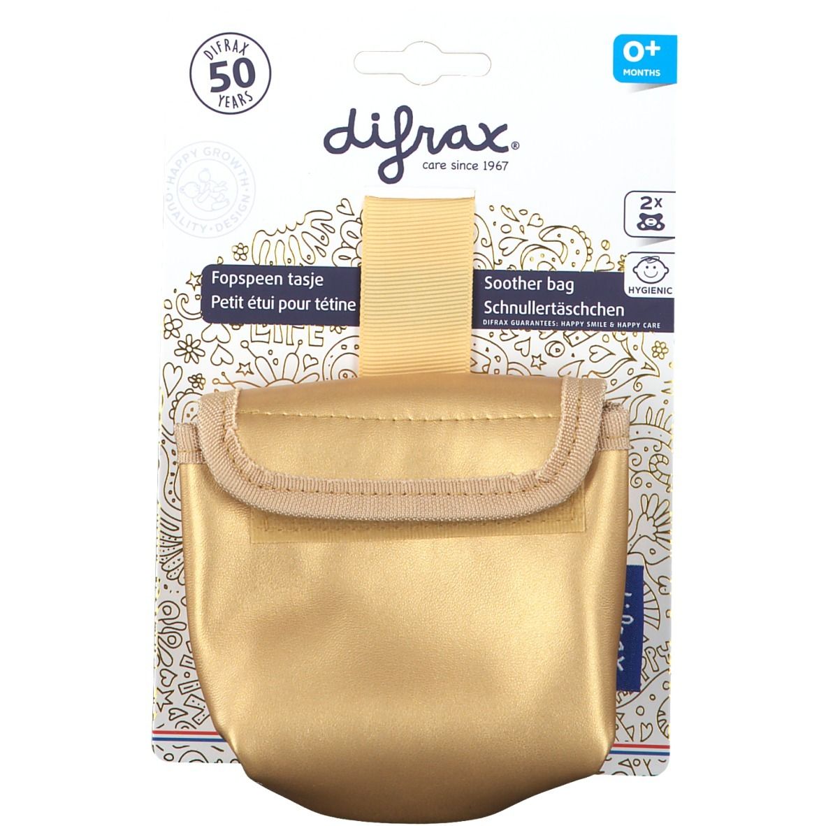 Difrax Schnullertasche Gold