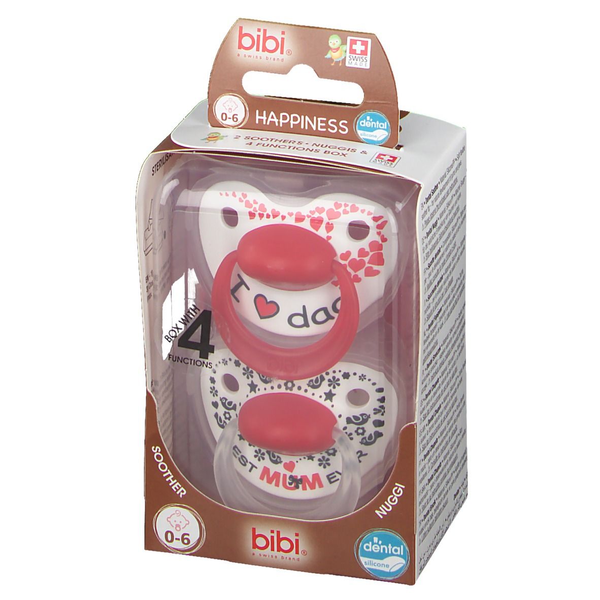 bibi® Happiness Schnuller Mama & Papa  0-6 Monate