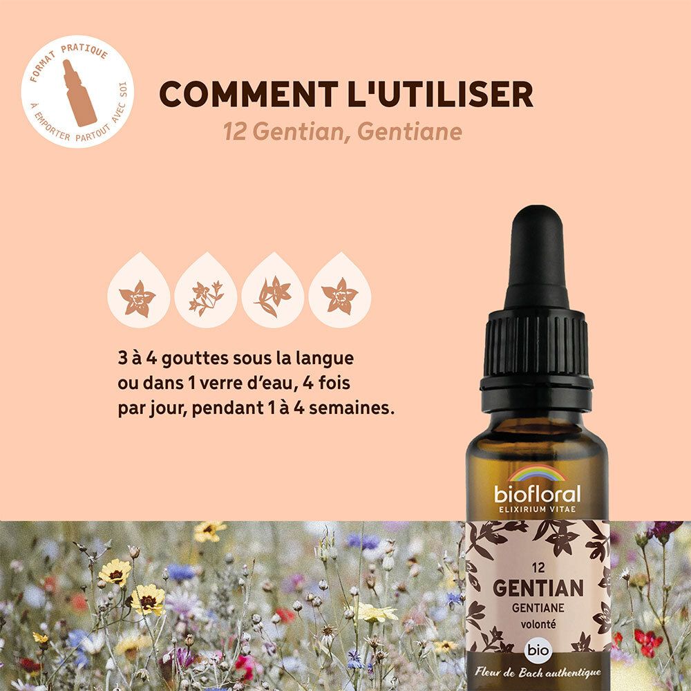 BIOFLORAL 12 - Gentian - Gentiane - 20 ml