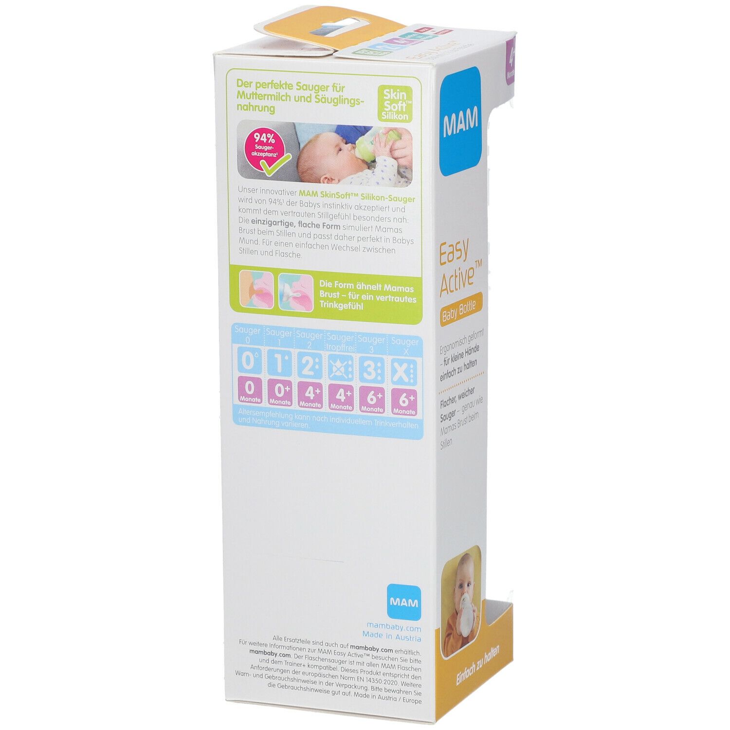 MAM Easy Active™ Baby Bottle Pattern 330 ml Biberon 4 Mois