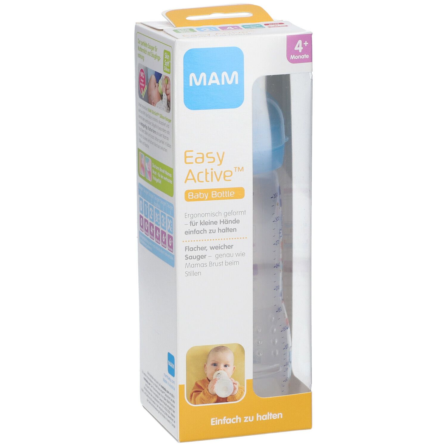 MAM Easy Active™ Baby Bottle Pattern 330 ml Biberon 4 Mois