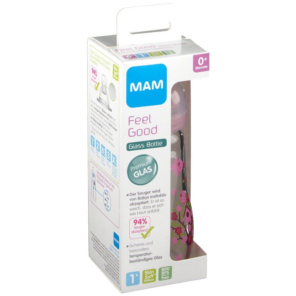 MAM Feel Good Glass Bottle 0+ Monate