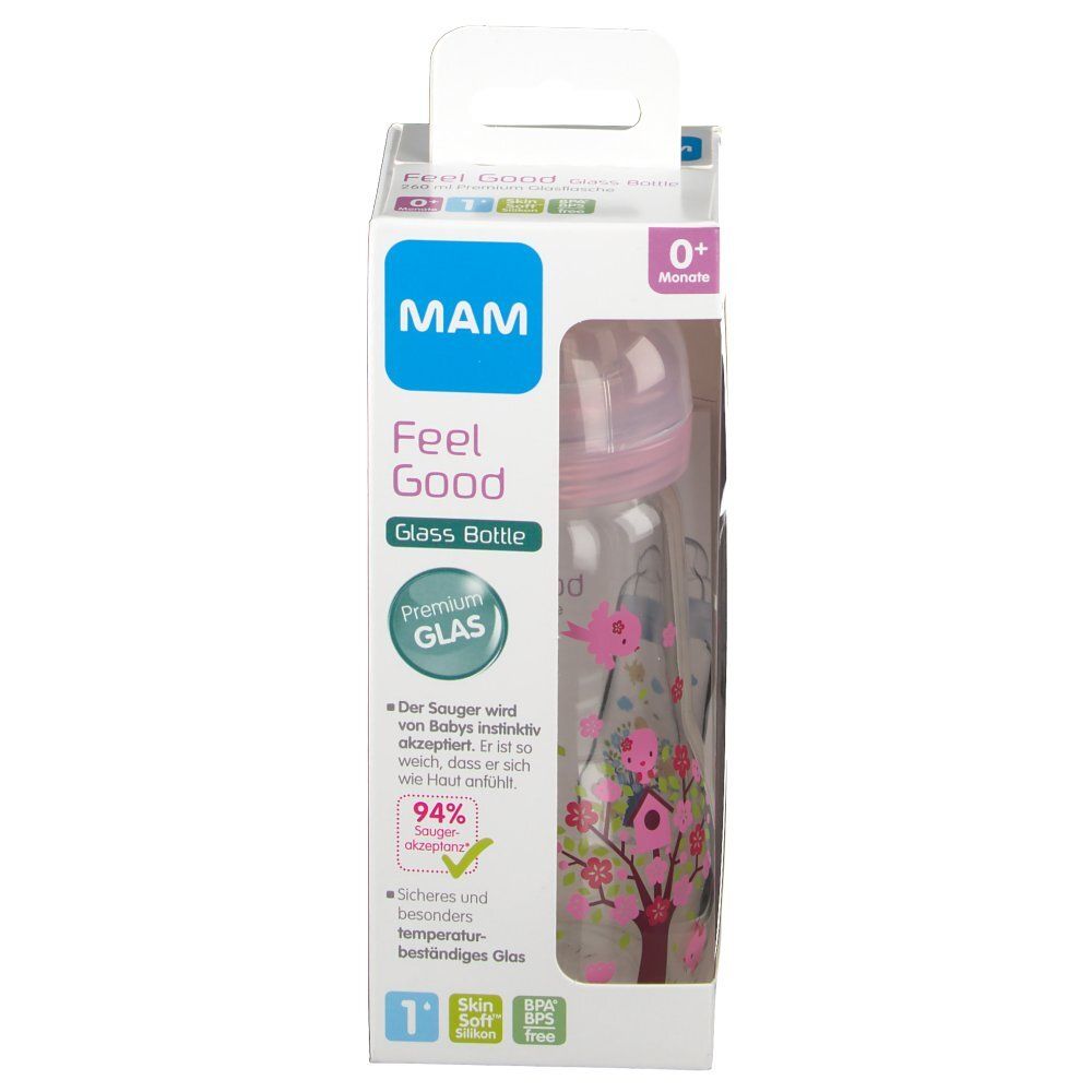 MAM Feel Good Glass Bottle 0+ Monate