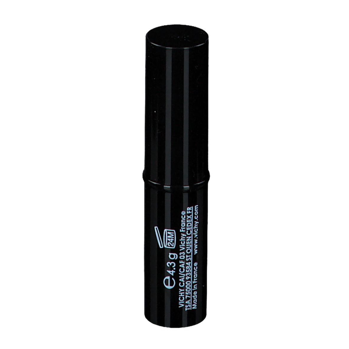 Schwarzer SOS Cover Stick. Vertikale Streifen. Produktinformationen und Gewicht sichtbar.