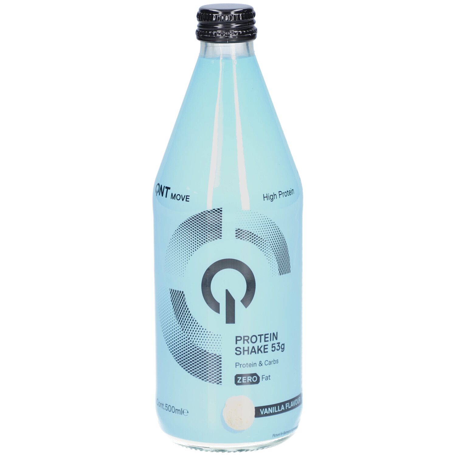 QNT Protein Shake (53g Protein) Glasflasche Vanille