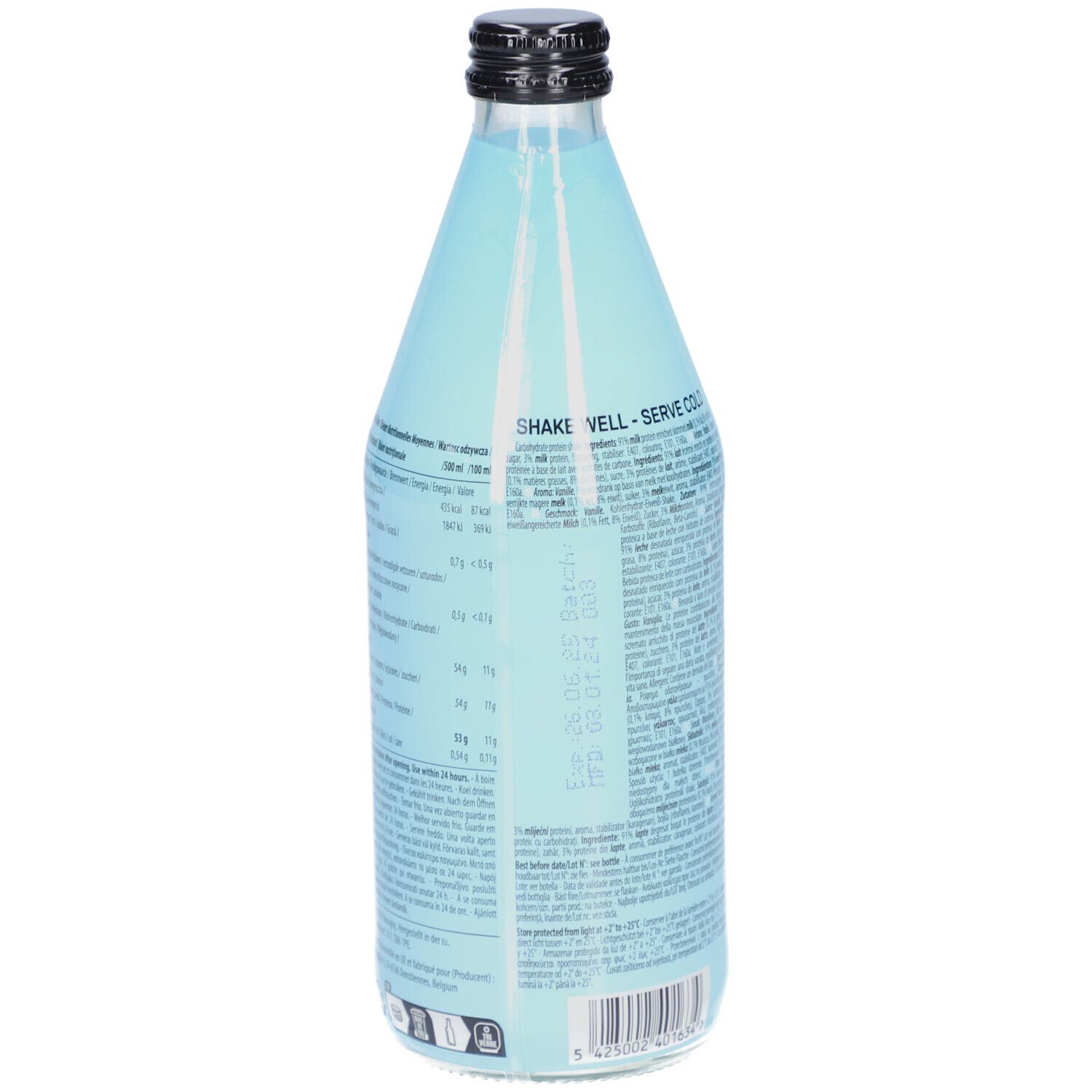 QNT Protein Shake (53g Protein) Glasflasche Vanille