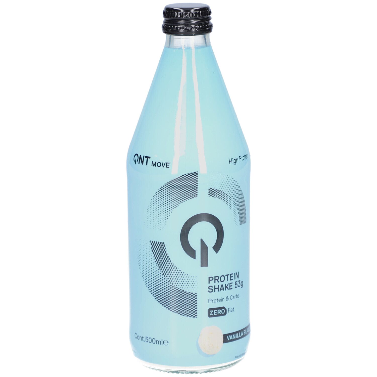 QNT Protein Shake (53g Protein) Glasflasche Vanille