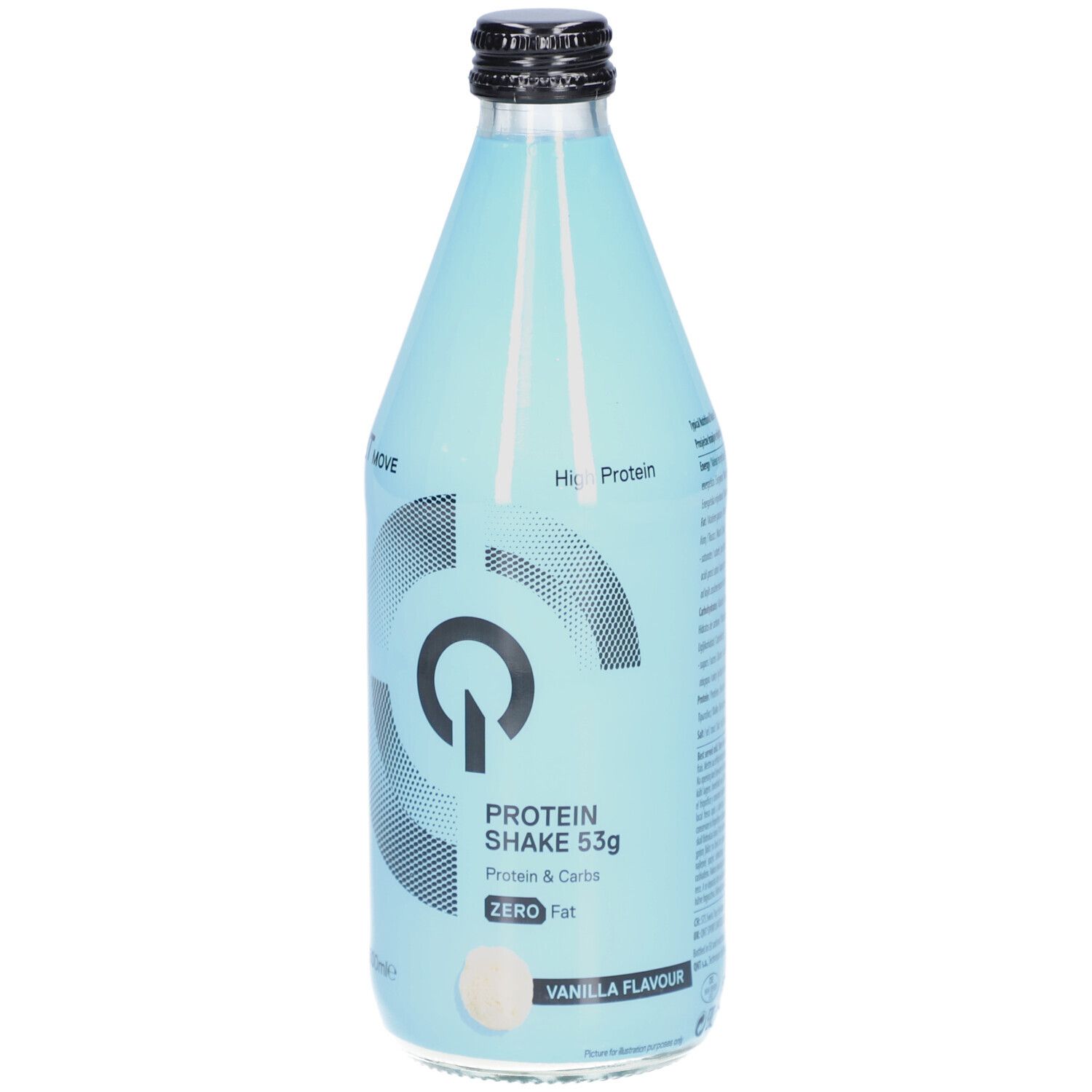 QNT Protein Shake (53g Protein) Glasflasche Vanille
