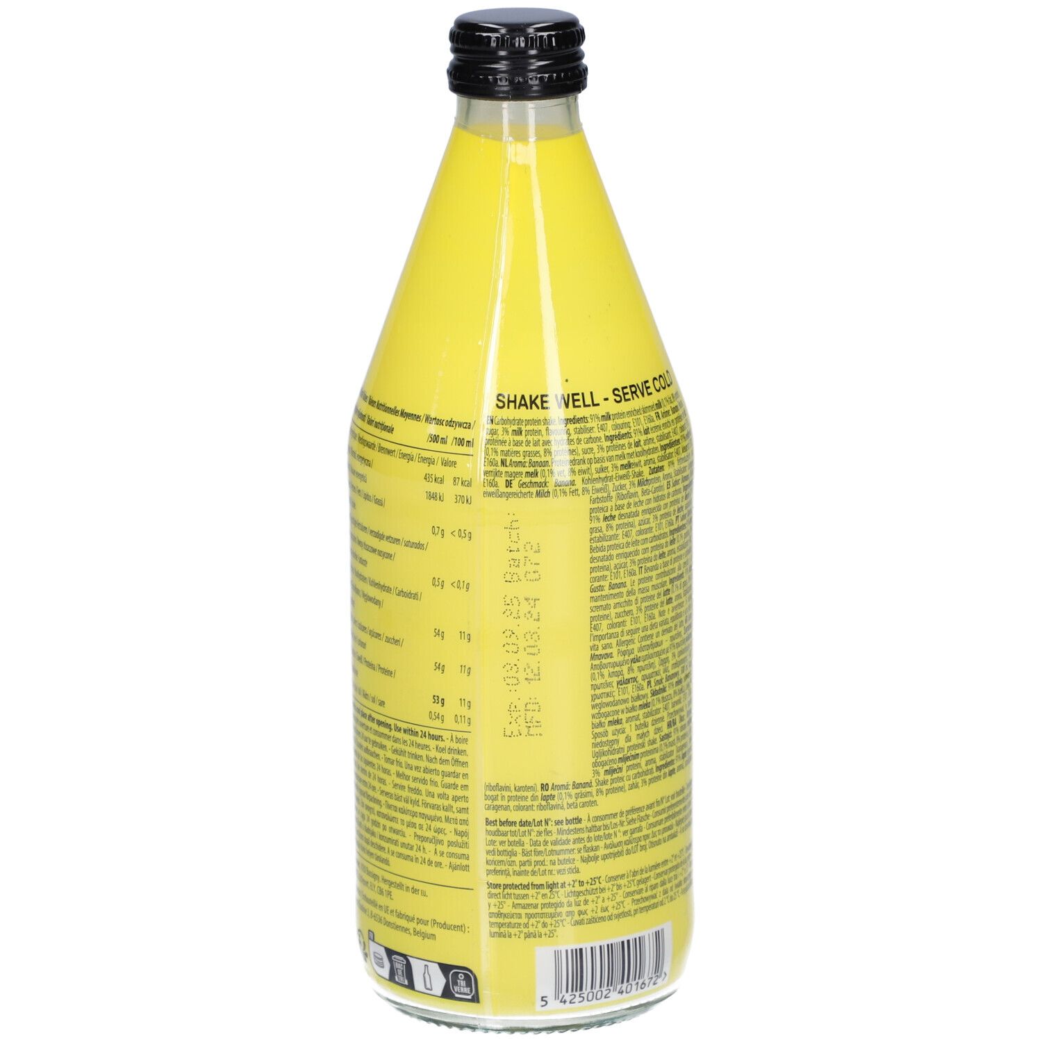 QNT Protein Shake (53g Protein) Glasflasche Banane