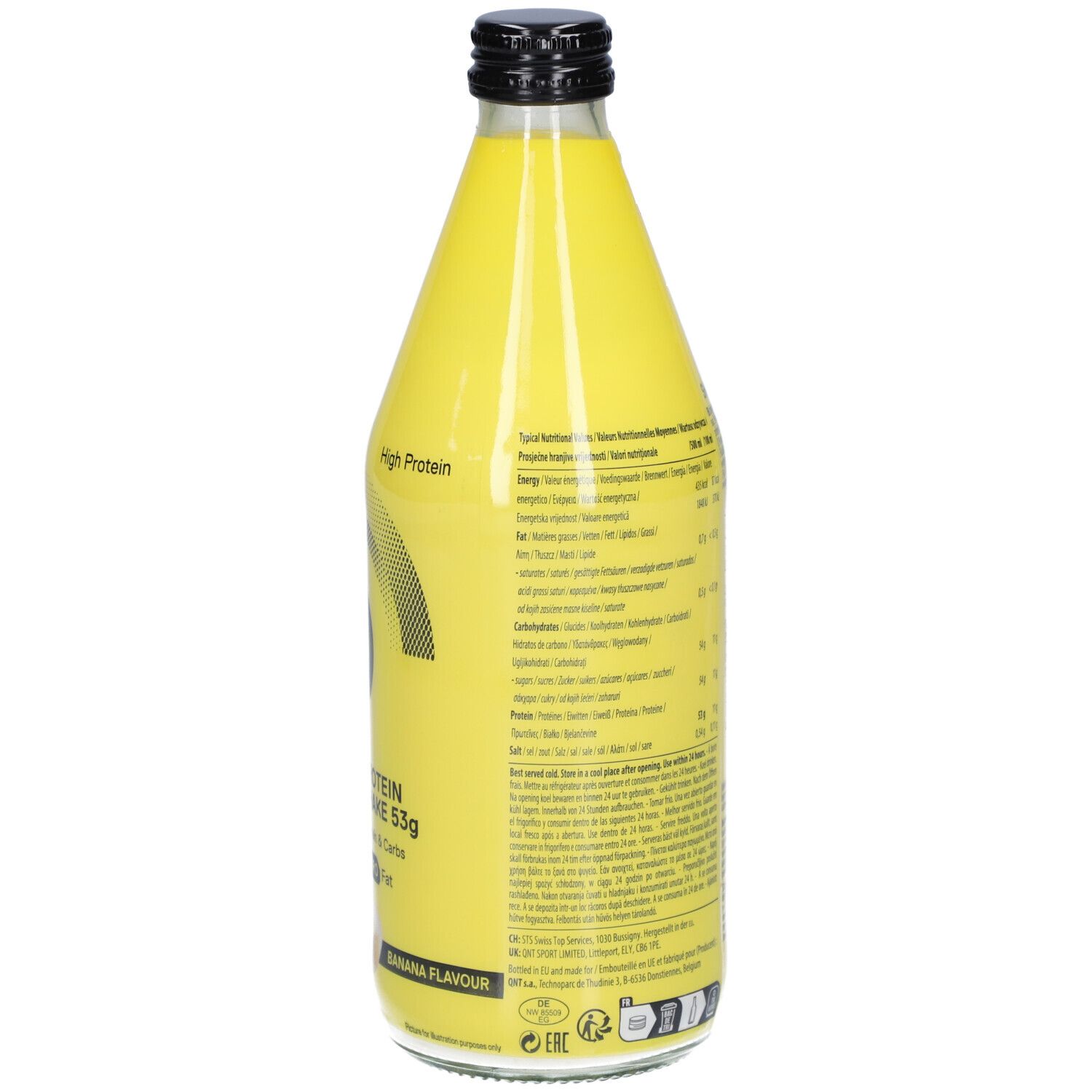QNT Protein Shake (53g Protein) Glasflasche Banane