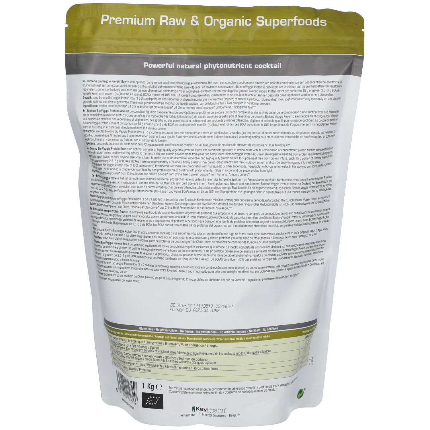 Biotona Veggie Protein Raw Bio Poudre