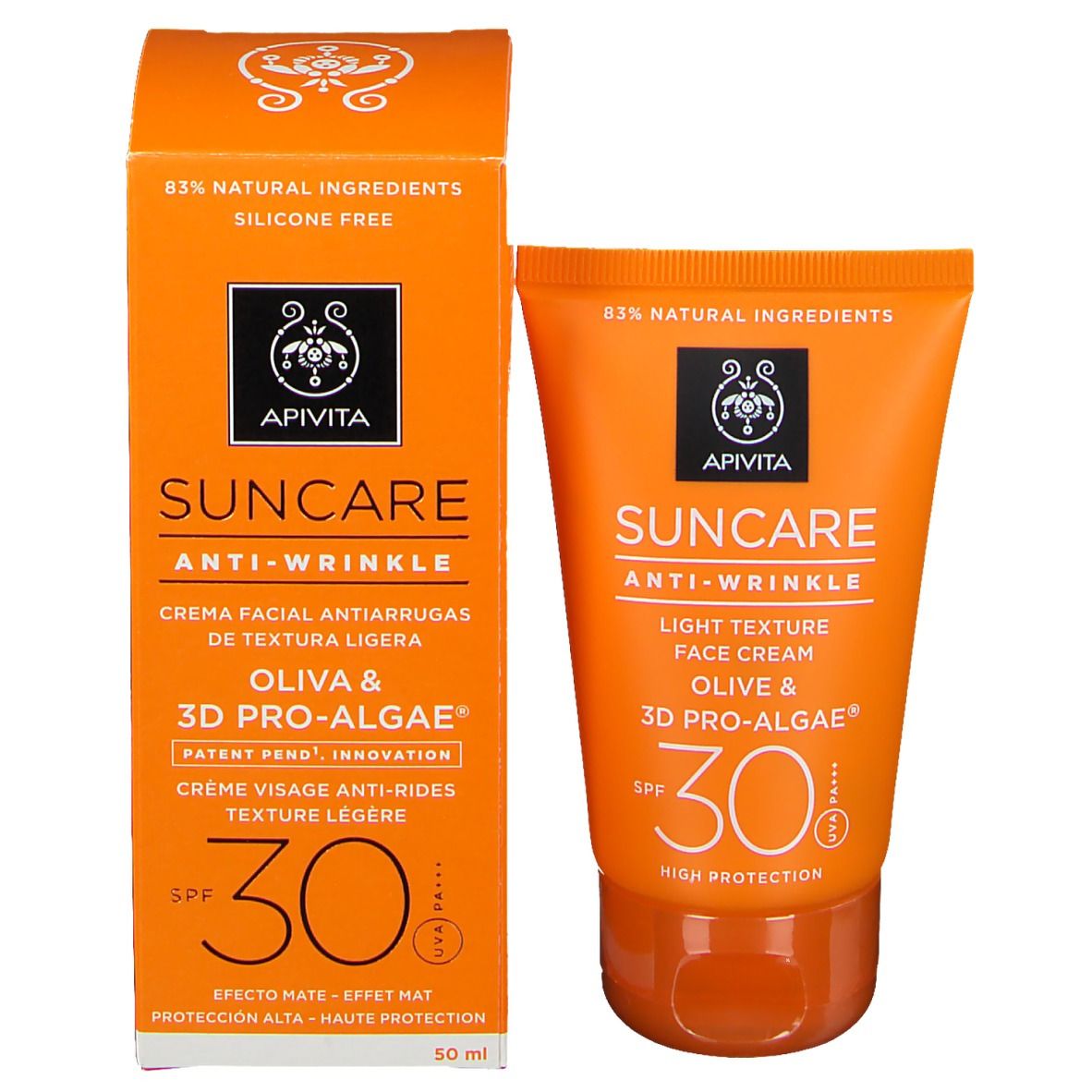 Apivita Suncare Crème Visage Anti-Rides Texture Légère SPF30