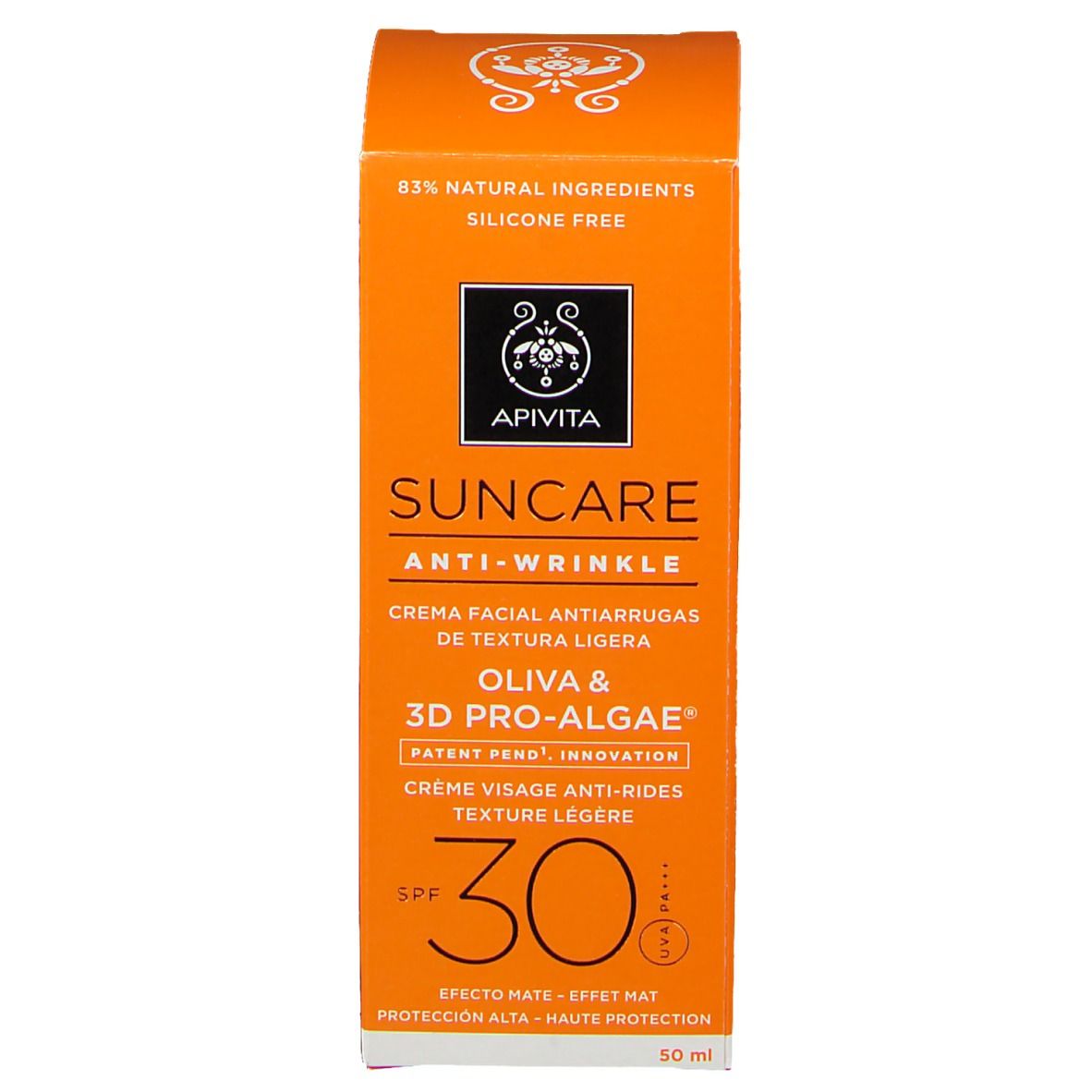 Apivita Suncare Crème Visage Anti-Rides Texture Légère SPF30
